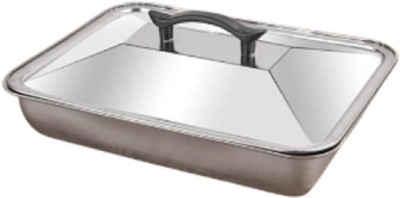 PRATYADH PR- Durable Stainless Steel Tray with Lid Tray(Microwave Safe)