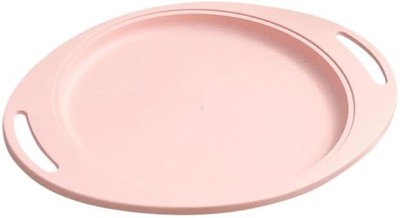 Vortipu 1pcs Serving Tray Steak Plate Round Appetizer Dishes Canape Plate (Nordic Pink) Tray