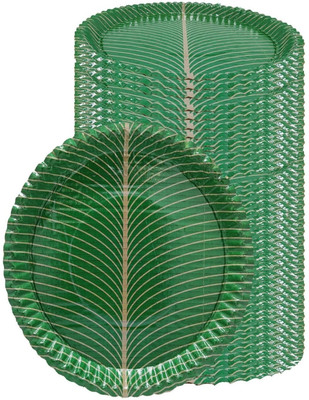 Sauran Areca Palm Leaf Deep Plate Like Wooden Bamboo (DGP1.39) Half Plate(Pack of 100)