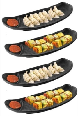 KNPL Matte Finish D Shape Platter for Dining Table And Multipurpose Serving Trey Tray(Pack of 4)