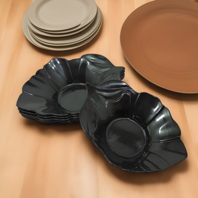 Inpro Plastic Snacks Platters Pack Of 6 Quarter Plate(Pack of 6, Microwave Safe)