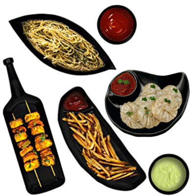 ZIDO Classical (Pack of 6) Multipurpose Serving Platters for All Types of Snacks Chip & Dip Tray(Pack of 6)