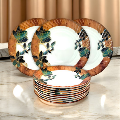 Inpro Serve Snacks in Style with our Melamine Round Serving Half Plates Half Plate(Pack of 12)