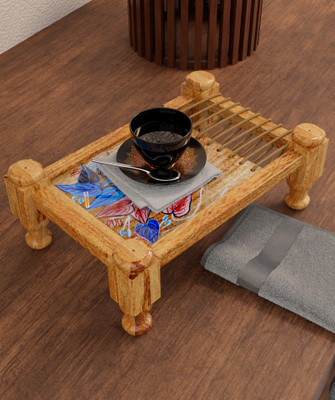 Woodsmith Khaat Charpai Design Hand painted Wooden Serving Platter Tray Tray(Microwave Safe)
