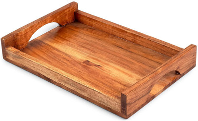 NOHUNT Handcrafted Wooden Serving Tray, Decorative Tray for Dining, Kitchen &Home Decor Tray