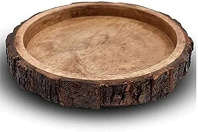 Usman Artwork Round Wooden Serving Tray for kitchen Tray