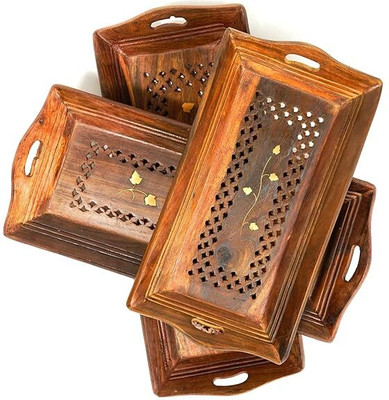 jaismin world serving tray set of 3 Tray(Pack of 3)