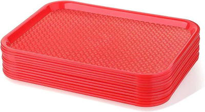 MDNSHO Serving Trays Premium Plastic; Rectangular for Serving Breakfast Dinner Snacks Tray(Pack of 15, Microwave Safe)