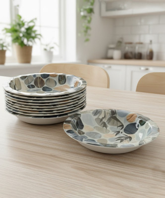 Inpro Serve Snacks in Style with our Melamine Floral Plates Addition to Your Dinner! Quarter Plate(Pack of 12)