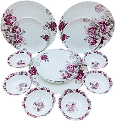 Perfectdine dinner set pack of 18 pcs 0752 Dinner Plate(Pack of 18, Microwave Safe)