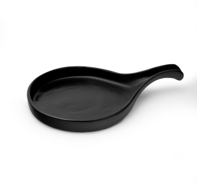 Claymistry Ceramic Dinner & Snacks Black Trays with Handle, Set of 1 | 33cm * 21cm * 3cm Tray(Microwave Safe)