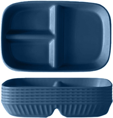 OICIA NEW1_Lightweight Compartment s, Reusable Dinner s, Portion Control Sectioned Plate(Pack of 6, Microwave Safe)