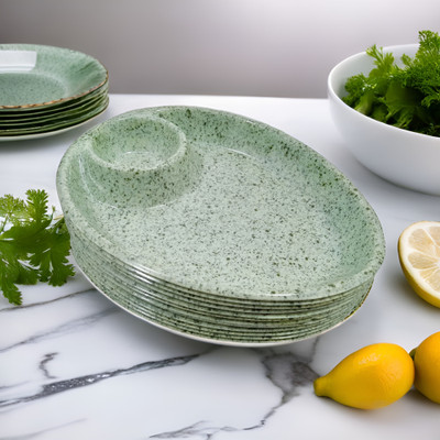 Inpro (Pack of 12) Melamine Designer Snacks Platters-Perfect For Serving Snacks. Quarter Plate(Pack of 12)