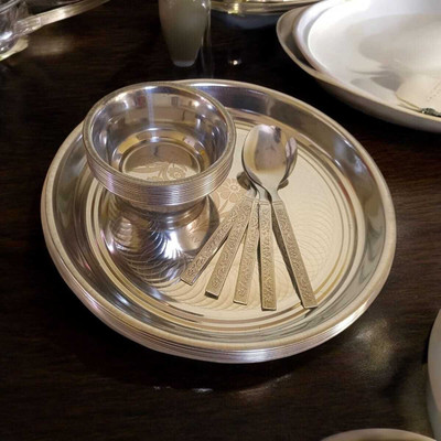 GPTRADE Latest stainless steel 3 plates bowl spoon set Dinner Plate