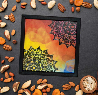 Angira handicarft wooden Dry fruit box Multipurpose 4 Section Handcrafted Storage Box_1310 Tray