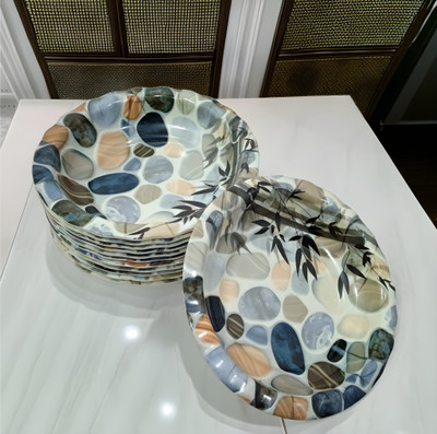Inpro Serve Snacks in Style with our Melamine Floral Plates Addition to Your Dinner! Quarter Plate(Pack of 12)