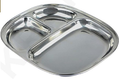 Filsfa Plates with 3Compartments/Tiffin Plates/Idli Sambhar Plates/Partition Plates/ Tray(Microwave Safe)