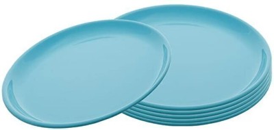 Everbuy best quality unbreakable ,bpa free polypropylene dinner plates .aqua blue(set of 6) Dinner Plate(Pack of 6, Microwave Safe)