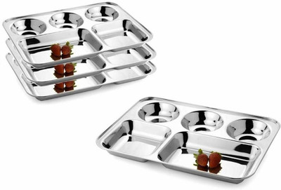 JPShub STL-4-partition-plate Dinner Plate(Pack of 4)