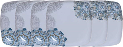 Feast SQUARE LITO MODEL NO-919 7 INCH HALF DINNER PLATE SET 6 PCS OF MELAMINE Dinner Plate(Pack of 6)