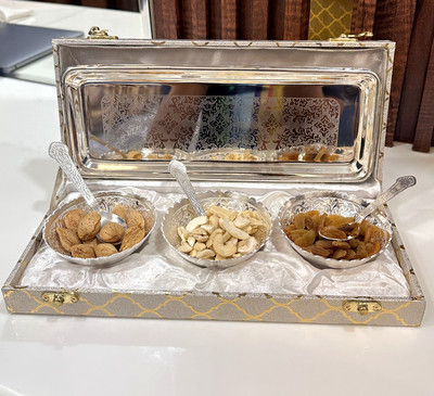 Dsh Bowl Set With Tray And Spoon Used For Dry Fruit And Diwali,Return Gift Items . Tray(Pack of 7)