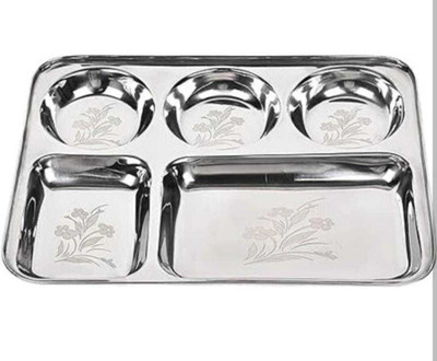 Swarn Bhumi Lunch/Dinner Plate/Bhojan Thali 5 in 1 Sectioned Plate Set of 1 Sectioned Plate