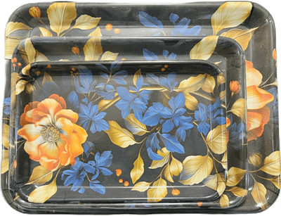 Dinebest Printed Serving Trays (Set of 3 Pcs) Tray(Pack of 3, Microwave Safe)