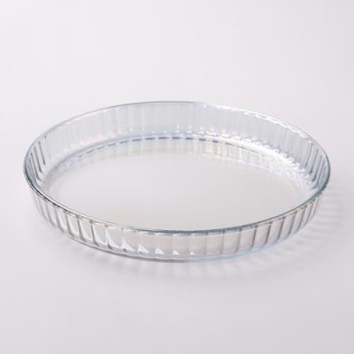 UMAI 1600ml Borosilicate Glass Baking Tray Round Bread Moulds for Baking| Baking Dish(Microwave Safe)