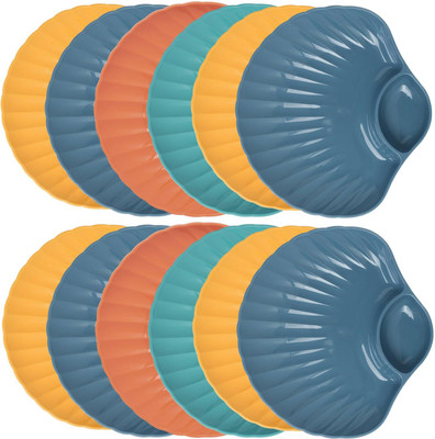 OICIA Small Dip Tray for Appetizer, Wheat Straw Dumpling Plates, Sushi Serving Plates Chip & Dip Tray(Pack of 12, Microwave Safe)