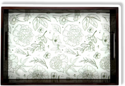 Angira handicrafts Wooden tray set of 1 with UV print|Serving Tray|Multipurpose Tray|AHS-T1808 Tray