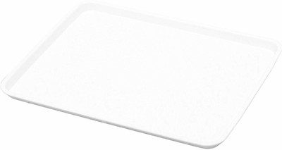 Everbuy Rectangular Plastic Serving Tray For Snacks /Drinks (12x16) Inches White Tray(Pack of 6)