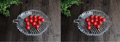 1st Time Self Design Glass Plate Use For Party, Serving And Multi Use, Pack Of 2 - C56 Dinner Plate(Pack of 2)
