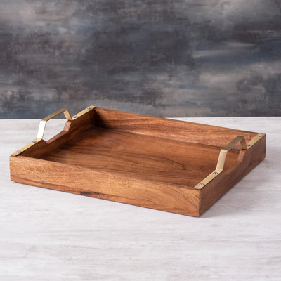 BeautyBytes Tray for Serving Wooden Tray for Serving (size 15x10) Tray