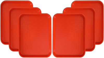 Dautaniya Plastic Serving Trays Rectangular Serving Platter/Unbreakable Large Tray Tray(Pack of 6)