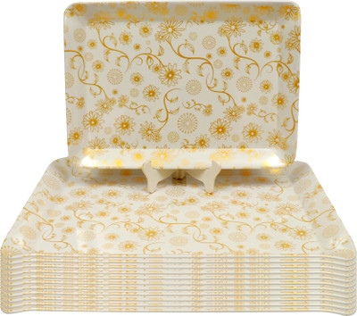 Ariya Reusable Rectangle Tray for Serving Snacks Meals and Festive Occasions Tray(Pack of 12, Microwave Safe)