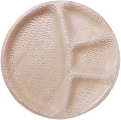 Ecodub Disposable Compartment Plates 12 Inch Dinner Plate(Pack of 25, Microwave Safe)