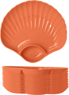 OICIA Dumpling Plates with Sauce Compartment, Sushi Plates, Small Appetizer Dip Tray Chip & Dip Tray(Pack of 12, Microwave Safe)