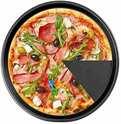 H&M Store 26cm Non-Stick Pizza Tray - Round Carbon Steel Baking Tray for Oven Use Baking Pan(Microwave Safe)