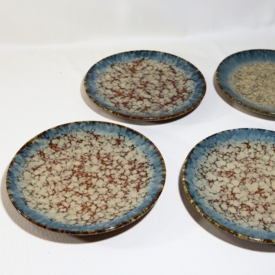 VISTAS Ceramic Quarter Small Plates - Set of 4 | Side Plates Serving Platter Half Plate(Pack of 4, Microwave Safe)