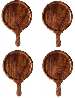 Anaya AfroZ Wooden Pizza Platter/Pan/Bat/Snack Serving Plate Pizza Tray Pizza Tray Pizza Tray(Pack of 4)