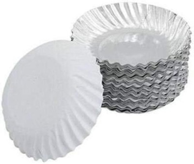 nit Disposal Paper Plates (12 Inches_Silver) Pack of 45 Quarter Plate(Pack of 45)