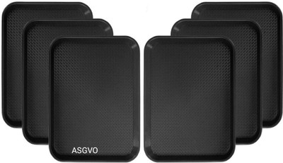 ASGVO 6PCS Serving Tray Platter Rectangular Shape Plastic Trays for Drink Breakfast Tray(Pack of 6)