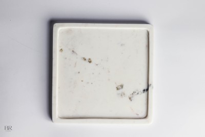 BRSONS Square Shape Marble Bathroom / vanity Tray Tray(Microwave Safe)