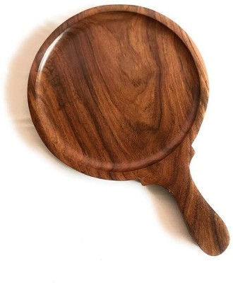 webshoppee Wood Round Pizza Platter/Pan/Serving Plate Wood 8 inch Pizza Tray(Microwave Safe)