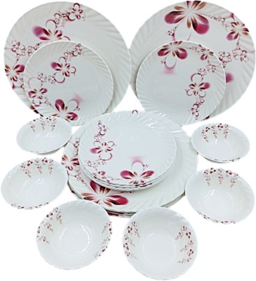 Perfectdine dinner set pack of 18 pcs 0753 Dinner Plate(Pack of 18, Microwave Safe)