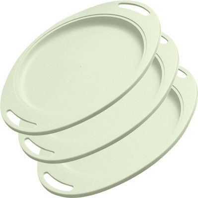 OICIA NEW1_Fruit Tray, Snack Tray, Rectangular , Non-Slip Tray, Storage Tray for Party Tray(Pack of 3, Microwave Safe)