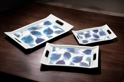TRENDINGKITCHEN FANCY Serving Tray 3pcs Set Tray , Tea/Coffee Serving Trays Tray(Pack of 3)