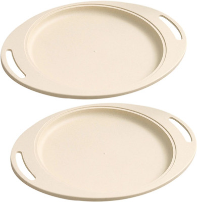OICIA NEW1_Wheat Straw Chip and Dip Set, Divided Snack , Divided Trays Tray(Pack of 2, Microwave Safe)