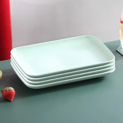 Sugaalsu Eco-Friendly Wheat Straw Tray – Lightweight, Durable, BPA-Free, Dishwasher Saf Tray(Pack of 4)