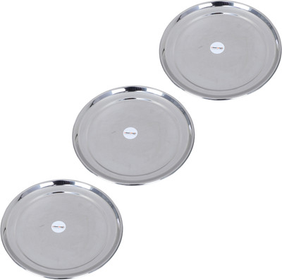 Urban Magic Round Steel Dinner Plate(Pack of 3)